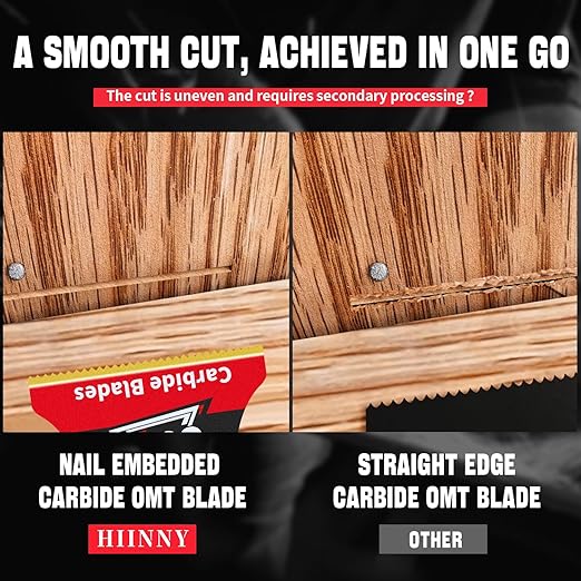 3PCS Carbide Oscillating Tool Blades,Heary Duty for Hard Material,Professional Universal Oscillating Saw Blades,Quick Release for Hard Metal, Nails, Bolts and Screws