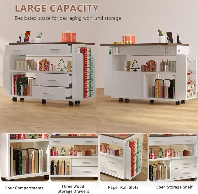 Wrapping Paper Storage Cart - Image 8