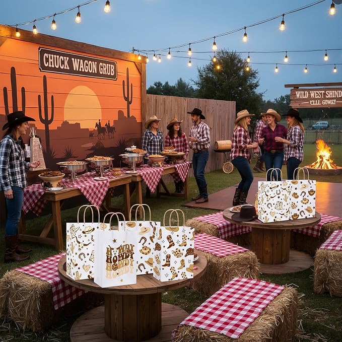 Gaillty 24 Pcs Cowboy Party Favor Bags Paper Western Gift Bags - Image 6