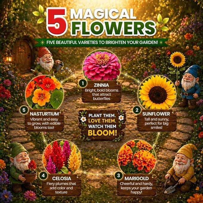 Gnome Garden Seed Kit | 5 Flower Varieties - Image 5