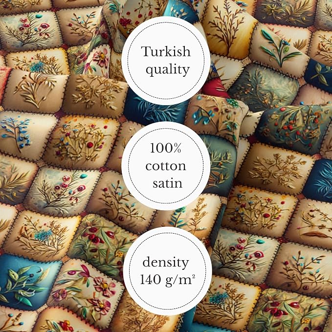 100% Cotton Fabric by the Yard – Turkish Quality Quilting & Sewing Fabric - Image 6