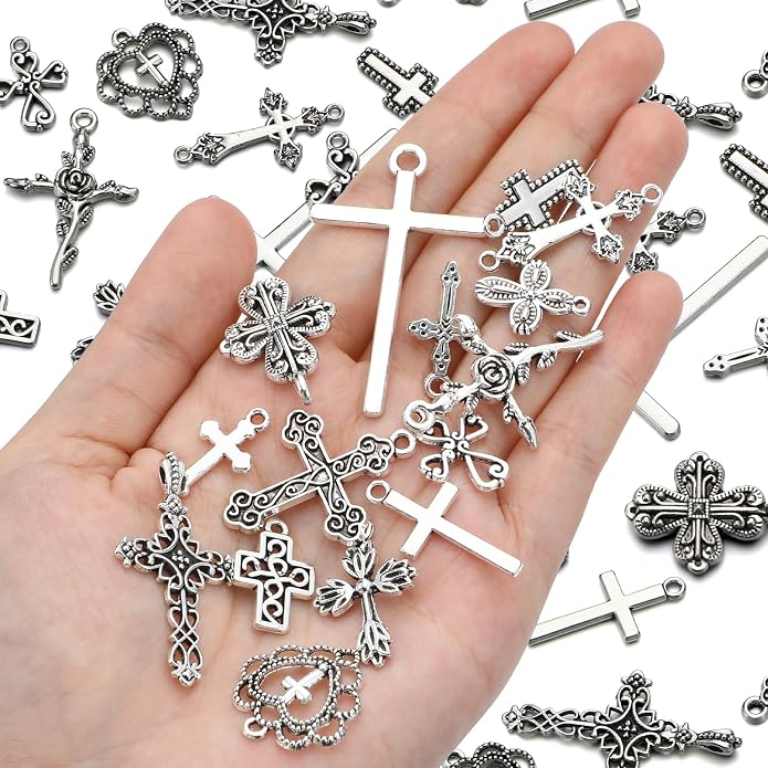 Hicarer 80 Pieces Antique Silver Pendants Charms Pendants Gothic Jewelry Making - Image 4