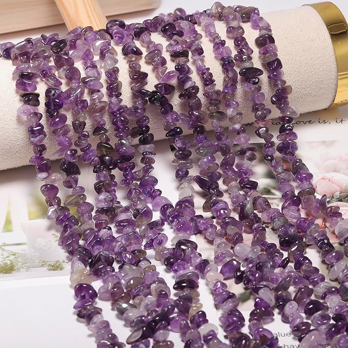 200 Pcs Crystal Chip Beads for Jewelry Making 5-8mm Amethyst | Natural Chip by DQJRJTJewelryMakingCraftsSupplies