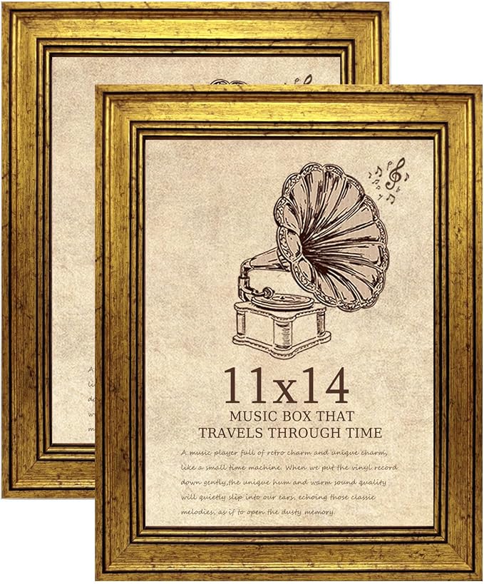 11x14 Picture Frame with Real Glass set of 2-Vintage Frames by TKYGU