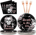 Qyeahkj 100 Pcs 30th Birthday Party Supplies Death to My 20s Paper Plates and by Qyeahkj