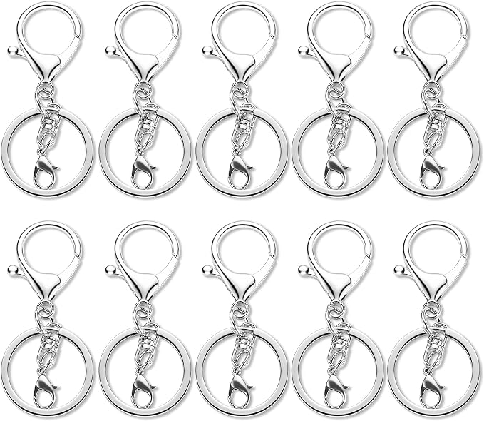 Gkeygo 10 Pack a Set Metal Lobster Claw Clasps and Key Rings, Key Chain - Image 9