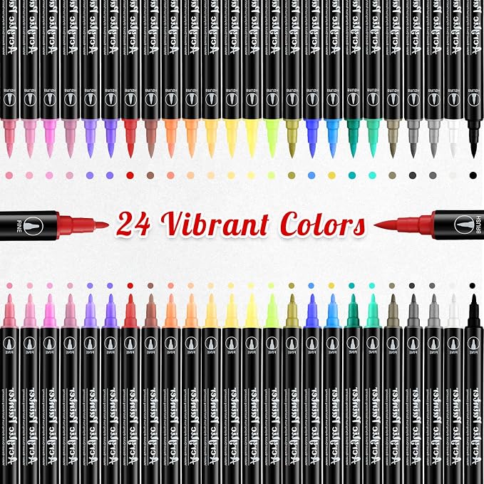 Thboxes 24 Colors Acrylic Paint Markers - Image 2