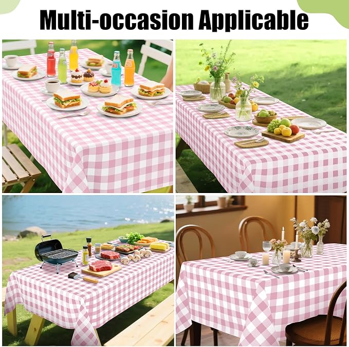Smiry Rectangle Table Cloth, Waterproof Vinyl Tablecloths - Image 6