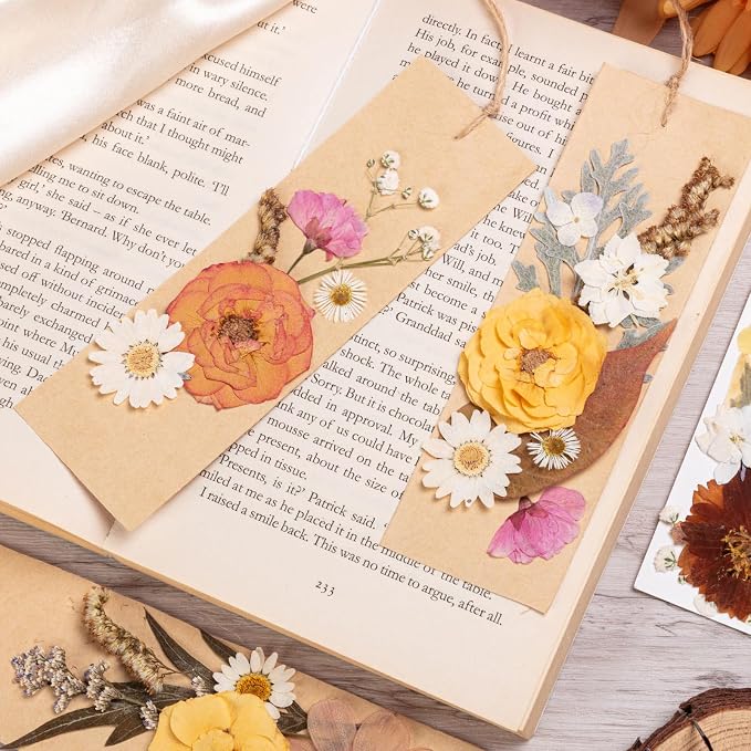 90pcs Boho Pressed Flowers Bulk, Vintage Dried Flower Leaves, Natural Fall - Image 6