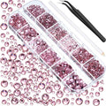 TecUnite 2000 Pieces Flat Back Gems Round Crystal Rhinestones 6 Sizes by TecUnite