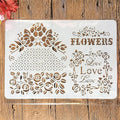 TIAMECH A4 Reusable Flowers Love Stencil by TIAMECH