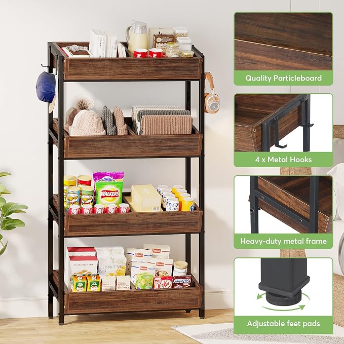 Tribesigns 4-Tier Retail Snack Display Shelf, Snack Rack Display Stand - Image 6