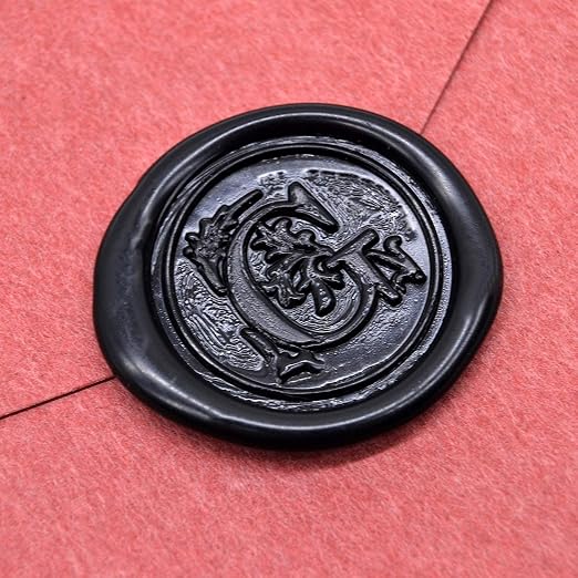 Medieval Initial Alphabet Wax Seal Stamp, Brass Head Wooden Handle, - Image 2
