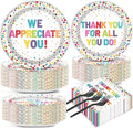 200pcs Thank You Plates Napkins We Appreciate You Paper Tableware Set Employee by Naozinebi