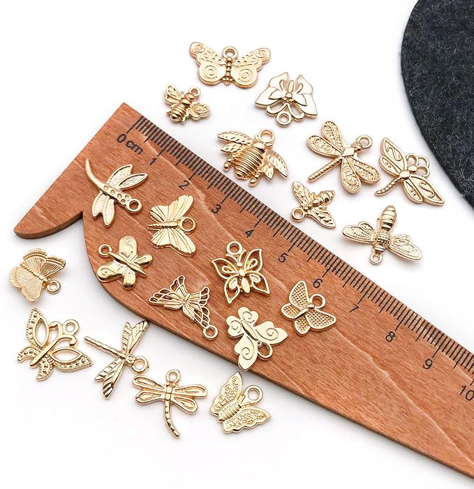 WOCRAFT 60pcs KC Gold Butterfly Bracelet Charms - Image 3