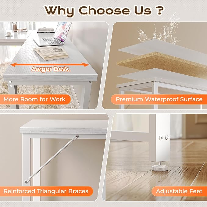 Huuger 63 Inch L Shaped Desk - Image 8