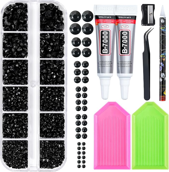 25000 Pcs Resin Jelly Rhinestones Kit, All-in-One Bedazzling Kit by Lotwow
