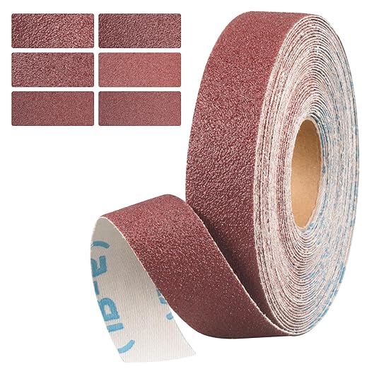60 Grit Continuous Sandpaper Roll,1" x 32.8 Feet Emery Cloth Roll for Metalworking, Home Improvement, Sanding Automotive Plumbing