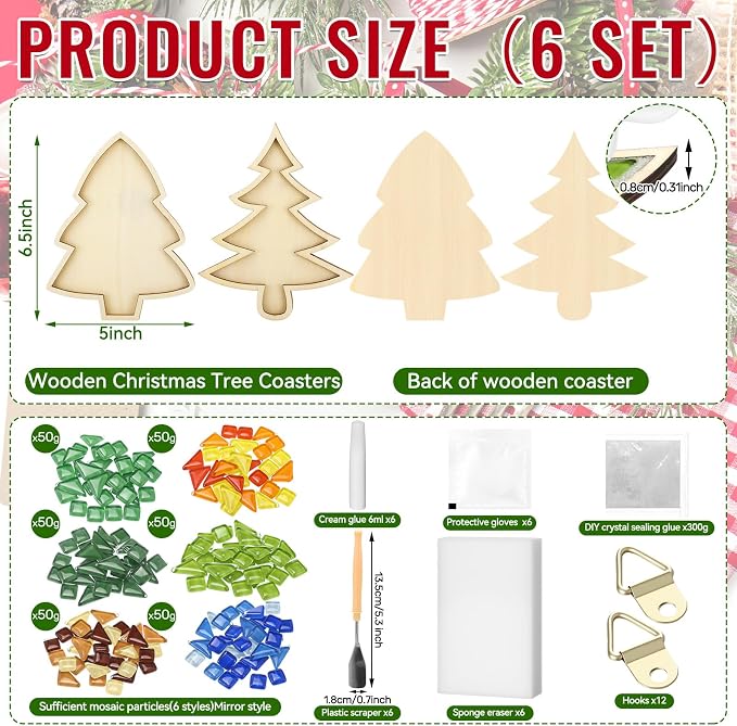 Honeydak 6 Sets DIY Glass Mosaic Tiles - Image 2