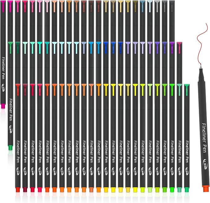 Tebik 80 Pack Planner Colored Pens, 72 Colors Drawing Pens by Tebik