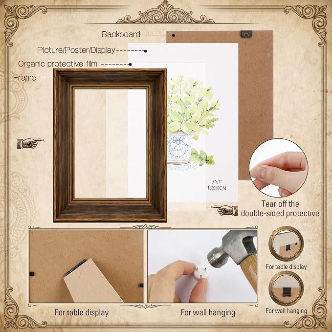 Kathfly 20 Pack Vintage Picture Frames - Image 7