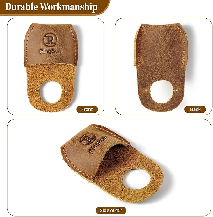 RingSun Thumb Guard Wood Carving Tools, Leather Finger Protector, Handmade Carpenter Working Carving Kit Accessories
