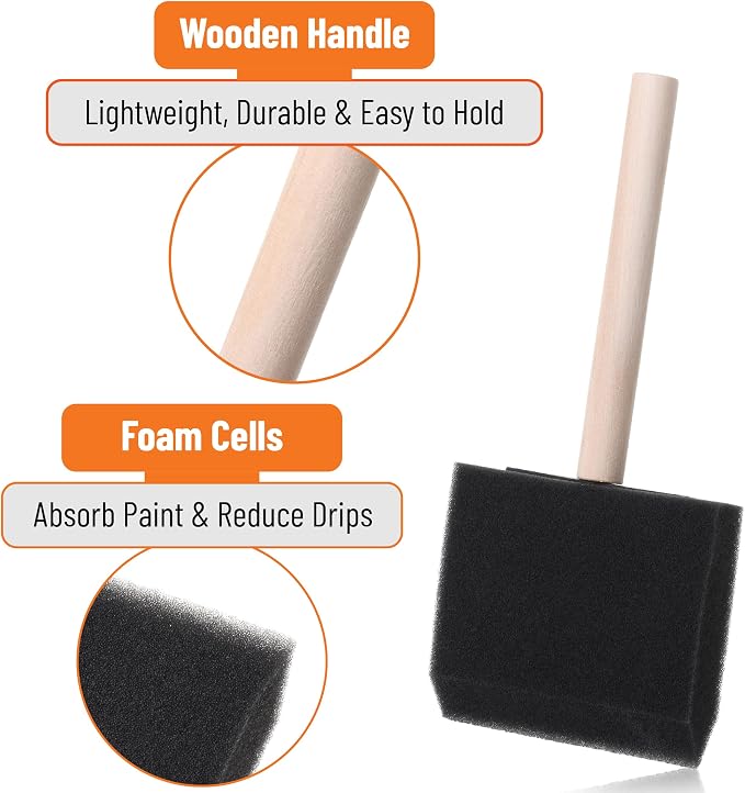 Bates- Foam Paint Brushes, 50 Pack, Sponge Paint Brush - Image 4