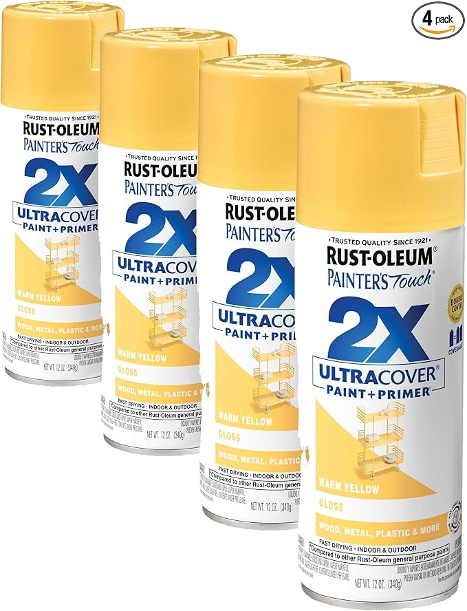Rust-Oleum 249091 Painter's Touch 2X Ultra Cover Spray Paint, 12 oz, Gloss Warm by Rust-Oleum