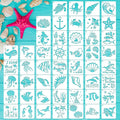 50 PCS Ocean Animal Painting Stencils Reusable Sea Stencils by CHHAICHENG