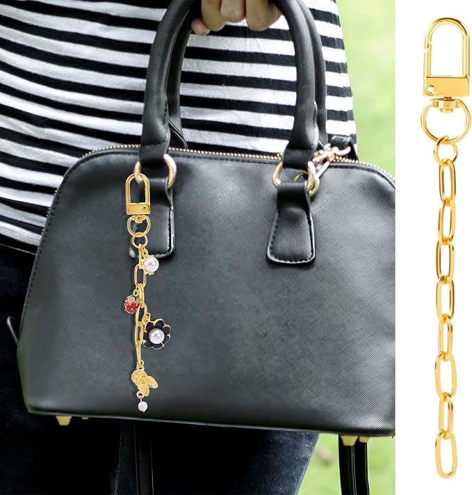 20pcs Gold Keychain Making Kit, Key Ring Swivel Snap Hook Chains, Extender - Image 5