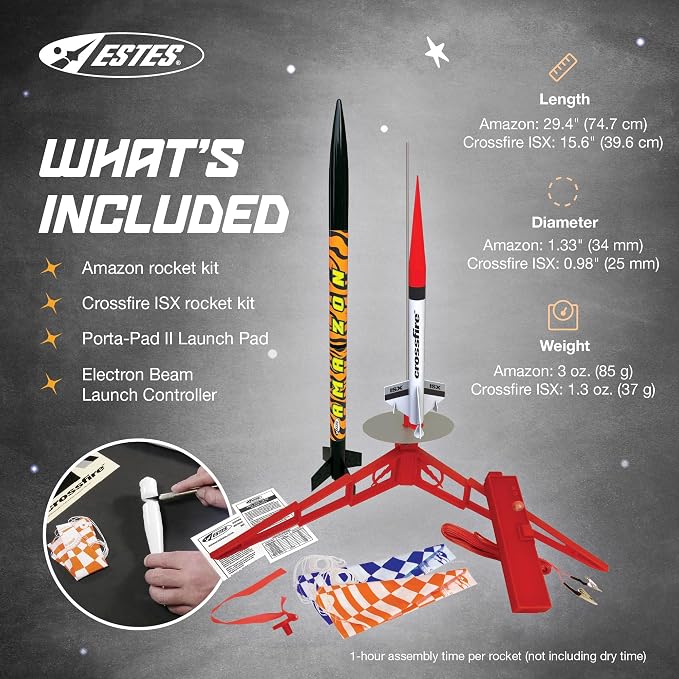 Estes 1469 Tandem X Rocket-Building Kit, Beginner Flying-Rocket Model Kit - Image 3