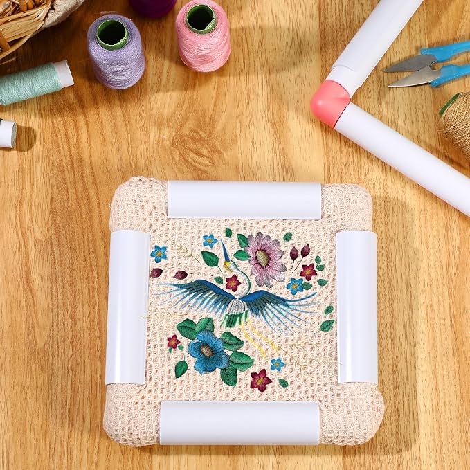 Janinka Embroidery Hoop 3 Pcs Cross Stitch Hoops and Frames White Rectangular - Image 5