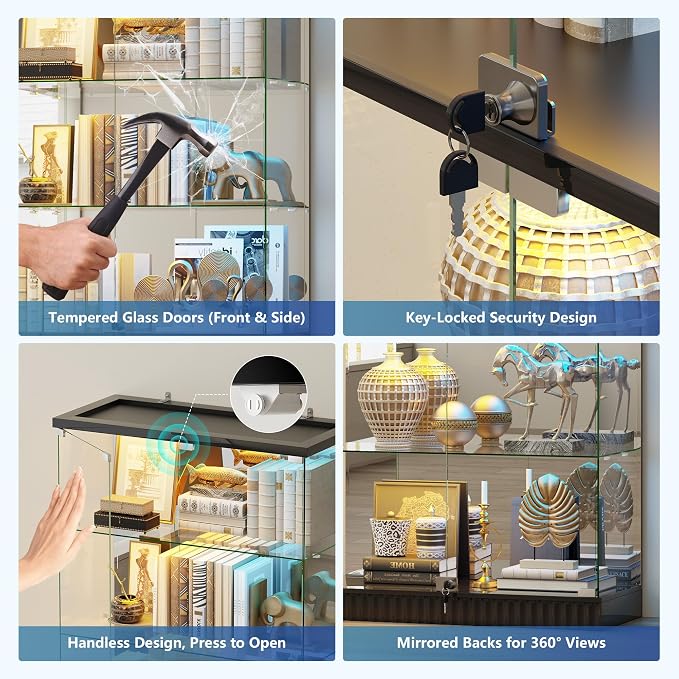 Glass Display Cabinet with RGB Lights - Image 6