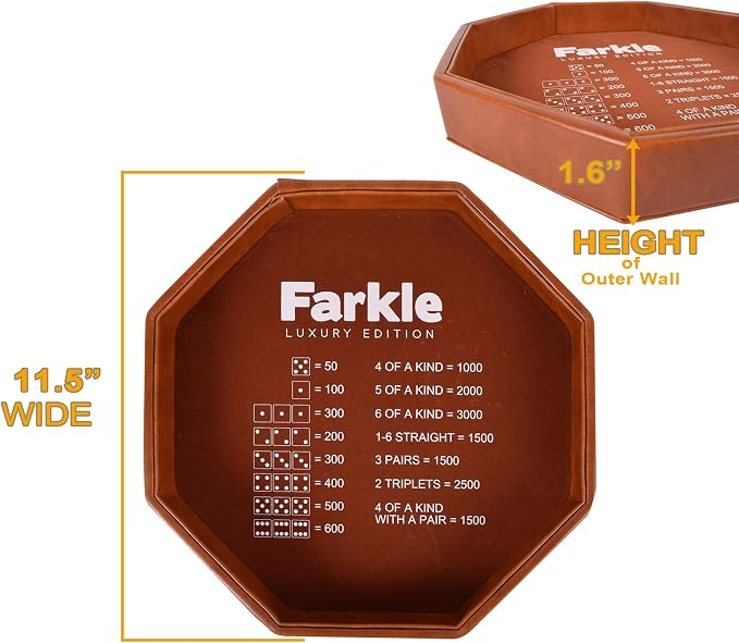 Farkle Luxury Edition Brown Dice Tray | PU Leather - Image 4