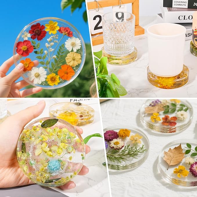 6 Cavity Deep Round Coaster Mold, Thicken Resin Casting Coasters Molds - Image 7