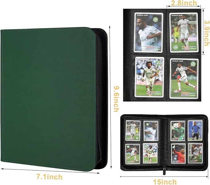 4 Pocket Ringless Side Loading Trading Card Binder, 160 Cards PU Fixed Page - Image 2