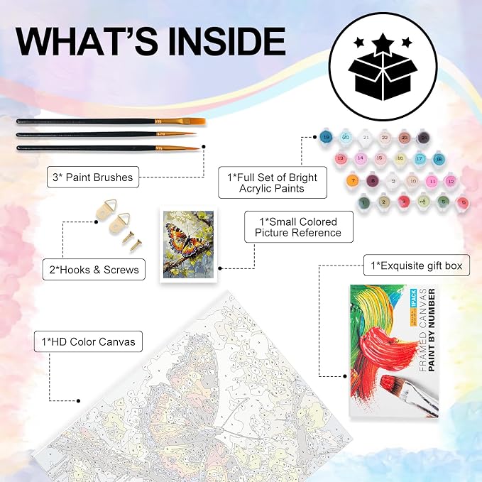 Yezavesu 12x16 Inch Framed Paint by Numbers Kit - Image 4