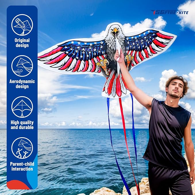SGftre Complete Kite with Handle, Line & Accessories, Family Outdoor Activities - Image 2