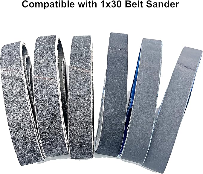 1x30 Inch Silicon Carbide Sanding Belts, 4 PCS Each of 80,120, 240, 400, 800,1000 Grits Knife Sharpening Belt Kits for 1 x 30 Inch Belt Sander, 24 Pack