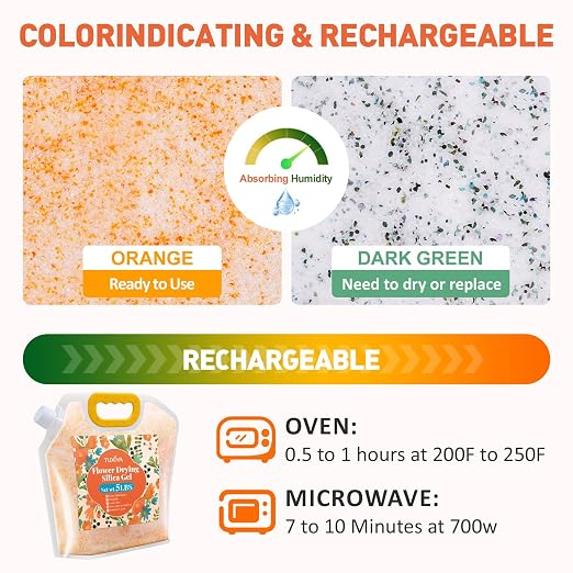 TUXIYA 5LBS Silica Gel Flower Drying, Reusable Flower Drying Silica Gel Crystals - Image 6