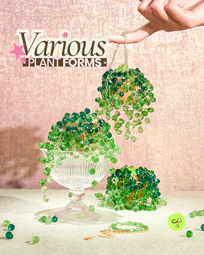 Deinduser Beaded Plant Kit, DIY Hanging Suncatcher Craft Kit - Image 3