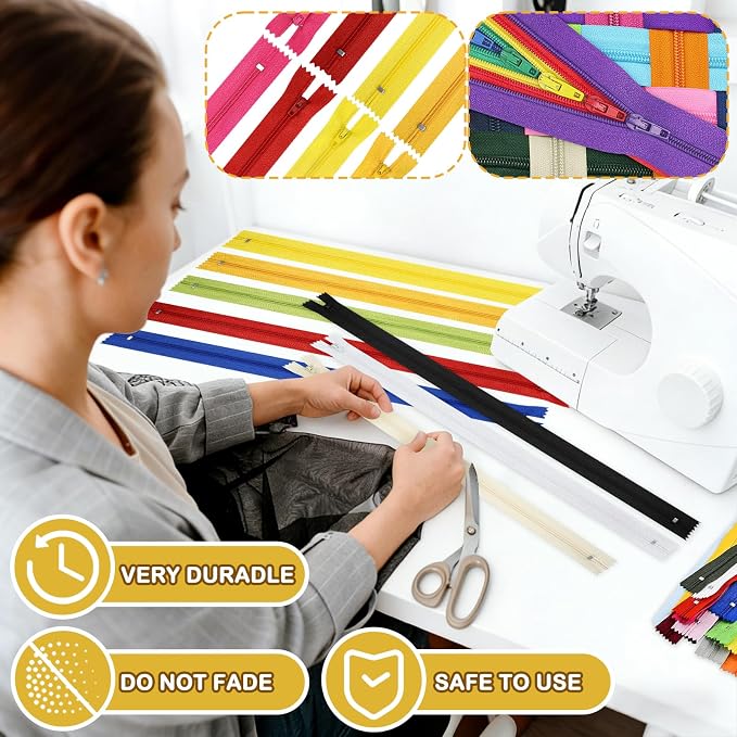 Zippers, DOITEM 72 pcs Zippers for Sewing 12 Inch 16 Inch 20 Inch Multicolor - Image 5