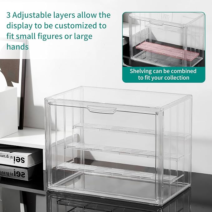 Attelite Acrylic Display Case, Upgrade 4 Tiers Clear Display Case - Image 4