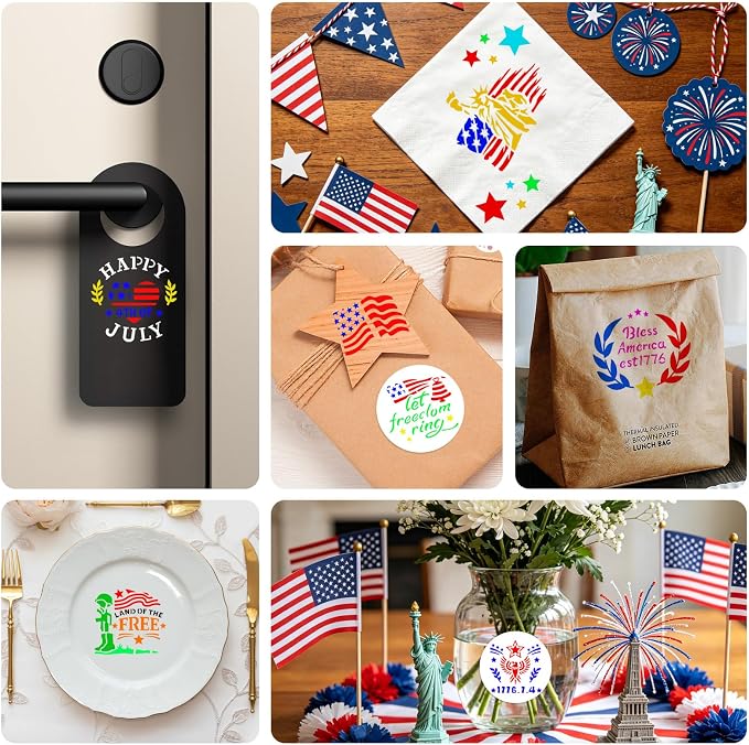 72 PCS 3x3 Inch Independence Day Stencils - Image 6