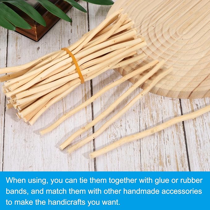 PATIKIL 60 Pcs / 20cm Wood Log Sticks, 0.2-0.5inch in Diameter Natural Driftwood - Image 4