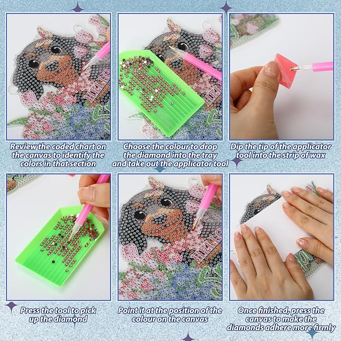 Cinnvoice 12 Pcs Summer Seasonal Diamond Art Hanging Ornament Kit - Image 4