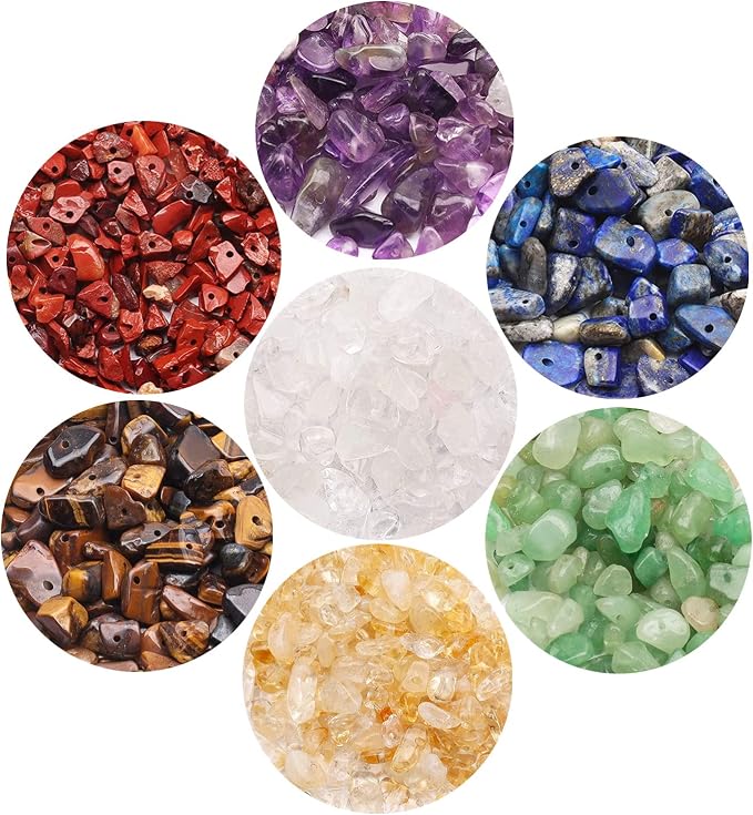 GangGangHao 7 Chakra Natural Chip Stone, About 628 Pcs Irregular Gemstones - Image 3
