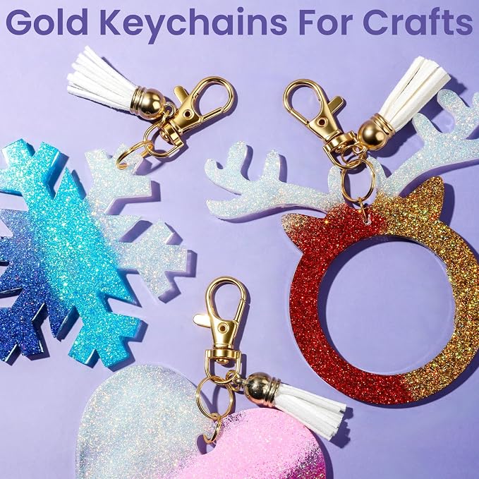 LEOBRO 100PCS Lobster Claw Clasps and Key Rings, Keychain Making kit, Keychains - Image 3