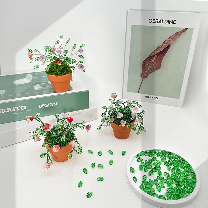 Juan's Moment Green Glass Beaded Plant Kit, Bead Craft Kit to Make Beading - Image 5