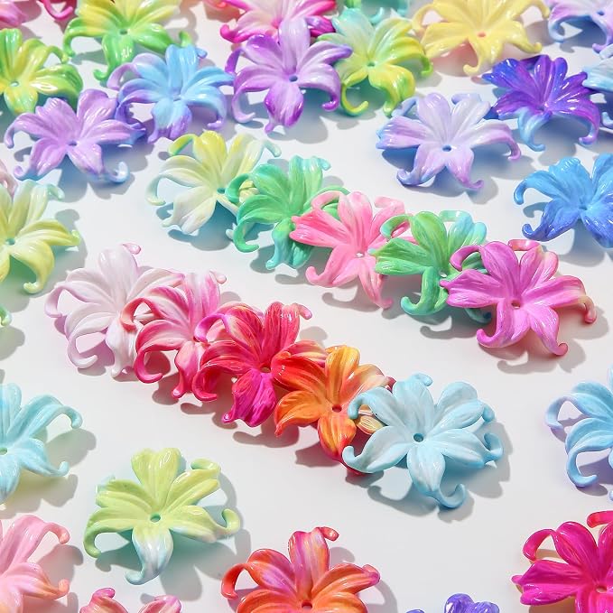 40pcs Flower Shape Beads Color Iris Bead Color Lily Beads - Image 4